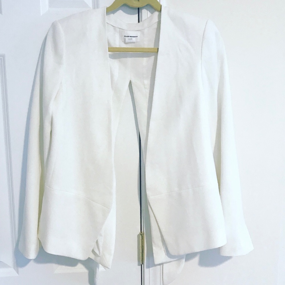 Club Monaco White Blazer Tie Back
